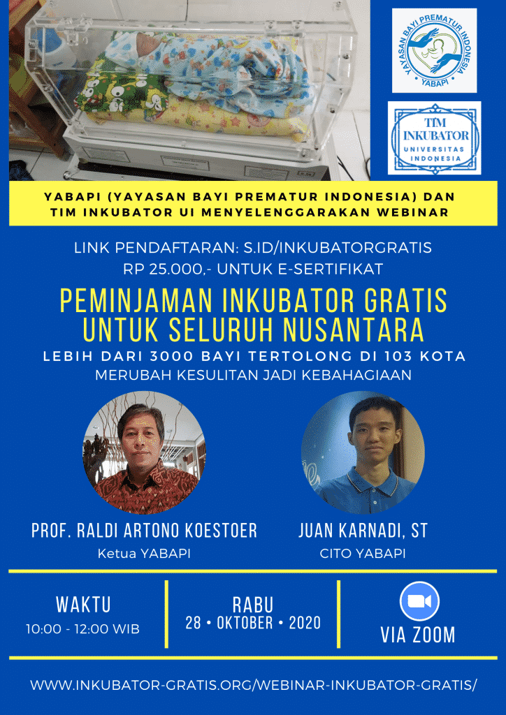 Peminjaman Inkubator Gratis untuk Seluruh Nusantara (Rabu, 28 Oktober 2020)